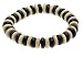 Mens Surf Style Black & Cream Wood Bead Beads Wristband Bracelet