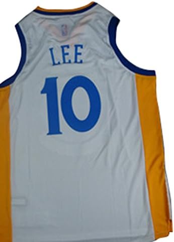 Golden State Warriors 10 Lee Customized White&amp;Yellow men`s Jersey SIZE XL