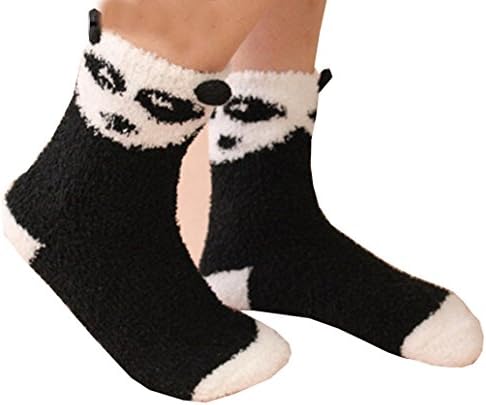 Lovely Coral Cashmere Socks Floor Socks Female Thick Warm Winter Socks (panda)