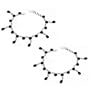 Sterling Silver Black Onyx Gemstone Anklet Pair 10.5 Inches