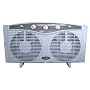 Optimus F-5285 8-Inch Electrically Reversible Twin 3-Speed Window Fan with Thermostat, white