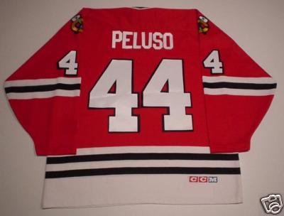 Mike Peluso Chicago Blackhawks Jersey 1992 Cup Patch - Medium