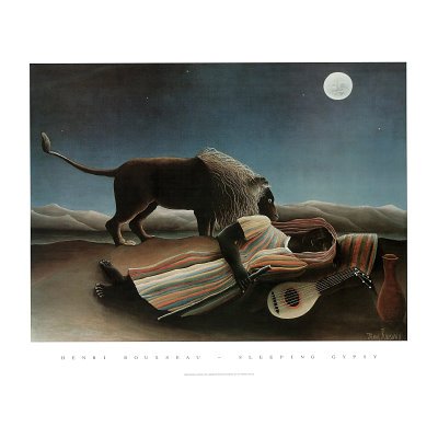 Henri Rousseau Sleeping Gypsy Poster Art Lion Print - 22x28 Fine Art Poster Print by Henri Rousseau, 28x22