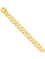 14k Yellow Gold 8in 11mm Hand-polished Traditional Curb Link Chain Bracelet