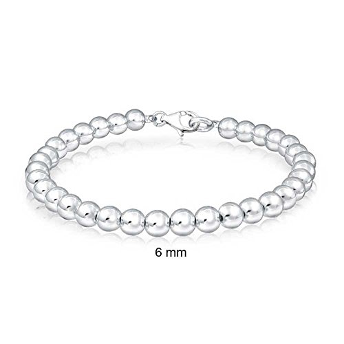 Bling Jewelry 925 Sterling Silver Beaded Ball Wedding Bridal Bracelet 6mm