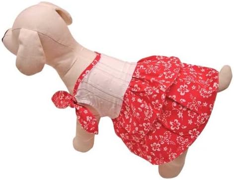 Cute Hawaiian Dress with a Shoulder Knot for Small Dogs - M