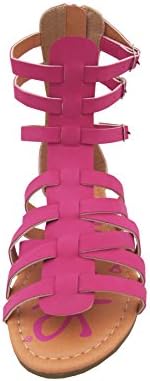 Suzette-13 Little Girls Gladiator Sandals with Buckles Fuchsia 12