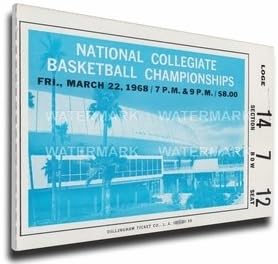 1968 NCAA Basketball Championship Mega Ticket - UCLA Bruins