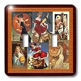Sandy Mertens Vintage Halloween Designs - Sexy Ladies of Halloween Collage - Light Switch Covers - double toggle switch