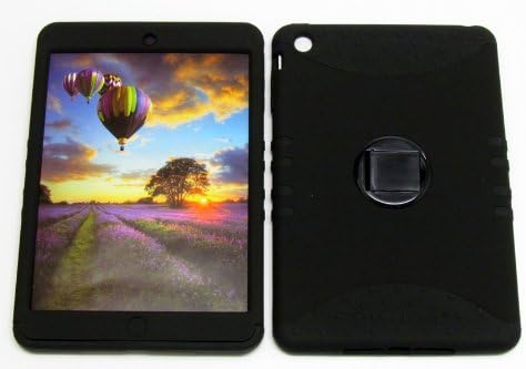 APPLE IPAD MINI CASE NON SLIP BLACK HEAVY DUTY HIGH IMPACT HYBRID BLACK SKIN SILICON COVER