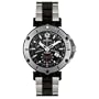 Burett Men's B4203LBSA Continent Collection Black and Stainless Steel Chronograph Diver Watch
