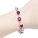 EVER FAITH Prong Cubic Zirconia Wedding Tennis Bracelets for Women, Teardrop January Birthstone Bracelet Garnet Color Silver-Tone