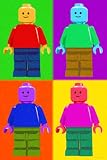 Lego Minifigure Man Quad Pop-Art Poster - 11x17