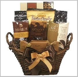 Chocolate and Coffee Lovers Gourmet Food Gift Basket - A Great Gift Idea for Mother's Day