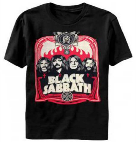 Black Sabbath 'Red Flames' Black T-Shirt