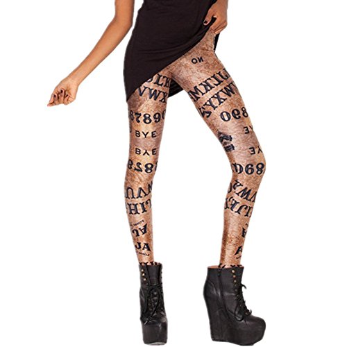 JOYHY Women's Stretchy Digital 3D Printed Plus Size Leggings Footless Tights