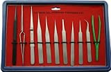 11-Piece Tweezer and Pincer Set - Precision Stainless S