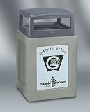 Keystone 7000 29 gallon Concrete Hinged Top Gray with Silverstone Gray Concrete Waste Receptacle KSR36-7000