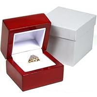 Rosewood Stained Ring Gift Box Jewelry Display