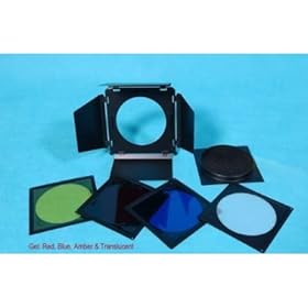 DMKFoto Studio Barndoor Barn Door with Honeycomb Grid and Gel Set