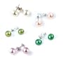 5 Sets AugustinaJewelry Freshwater Cultured Pearl Earrings 7-8mm Multi-Color Pearls with Silver Mount