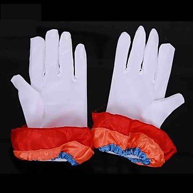 LLsai Happy Clown Colorful Trim White Gloves Halloween Accessory
