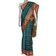 Cotton Sari Printed Indian Wrap Dress Green