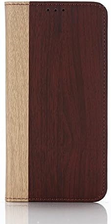 Galaxy S7 edge Case, TNI Premium Quality Oak Pattern Leather, Credit Cards Holder Case for Galaxy S7 edge (Dark Cherry)