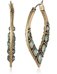 Lucky Brand "Winter Glimmer" Gold Pave Hoop Earrings