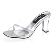 3 1/4 Inch Sexy Low Heel Shoe Women's Dress Shoes Square Heel Slide With Rhinstones CLEARANCE