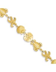 14k Yellow Gold Sea Life Theme Bracelet