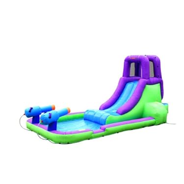 Bounceland Single Water Slide With Two Water Guns Blue Green