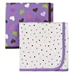 Just One Year Interlock Blanket - Lilac and Heart