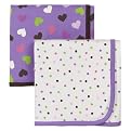 Just One Year Interlock Blanket - Lilac and Heart