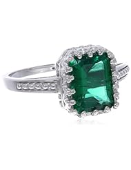 Sterling Silver and Created Gemstone Ring