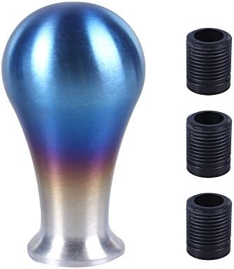 Brand New Universal Manual Car Gear Stick Shifter Knob Blue Aluminum Nob Racing (Long round)