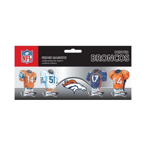 NFL Denver Broncos 4-Pack Uniform Magnet Set