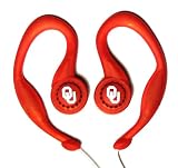 University of Oklahoma SportClip Earphones with Wind Up Storage Case for MP3, CD, DVD Players, Red