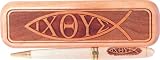 Ichthys Laser Engraved Wooden Pen and Box