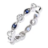 Sapphire & cz diamond stack Bridal stack rings