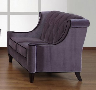 Barrister Velvet Loveseat in Gray