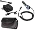 OEM Car Kit Vehicle Plug in Adapter + Home Wall AC Travel Charger + USB 2.0 Data Cable + Leather Case Pouch for ATT Motorola Bravo / Kobe - Verizon Motorola DROID 2 A955 - Boost Mobile Motorola Theory - Boost Mobile Motorola Clutch + i475 - Southern LINC Motorola Clutch + i475