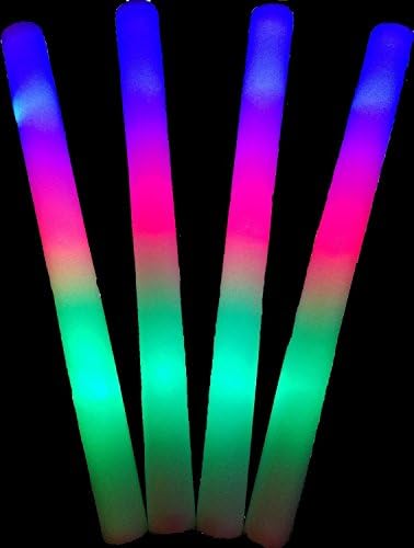 Los Angeles Superstore (TM) 12 pack of 18" Multi Color Foam Baton LED Light Sticks - Multicolor Color Changing 3 Mode Flashing Rally Foams