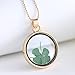 Gmai Fashion Jewelry Bead Chain Dried Flowers Pendant Necklace