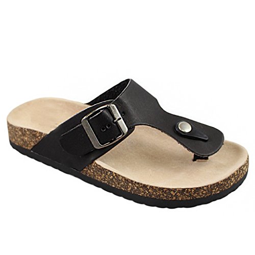 Women Casual Buckle Thong Strap Sandals Flip Flop Platform Footbed TRENDS SNJ SHOES(BIG SALE)