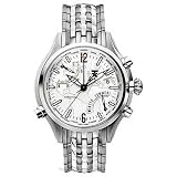 TX TechnoLuxury World Timer Watch - Stainless Bracelet - White Dial by TX