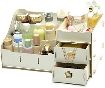 Jote Desktop Large Storage Box Cosmetic Organizer Drawer DIY Makeup Jewelry Case Wooden Drawer Holder