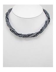 Blue Flare Seed Beads Necklace In Zinc