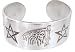 Grim Reaper Pentagrams Silver Tone Pewter Bracelet