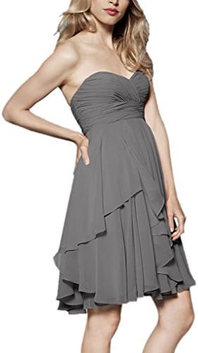 Justian Women's Sweetheart Prom Dress Short Chiffon Bridesmaid Gown Chacoral US10